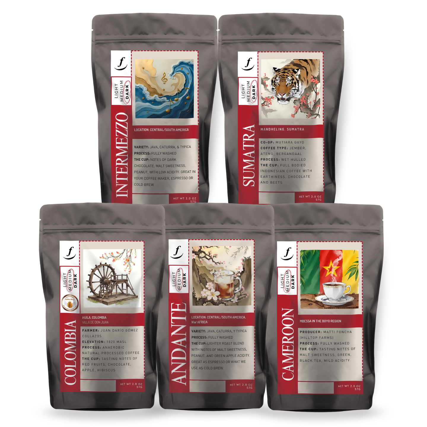 5-Coffee Sampler (2oz each)